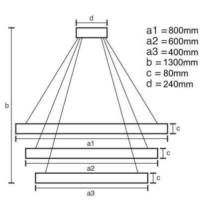 LED pendel dæmpbar LED/240W/230V 3000-6500K + fjernbetjening