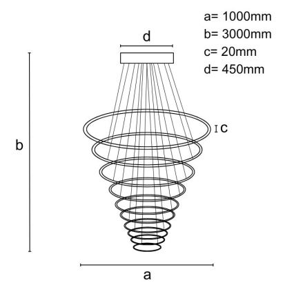 LED pendel dæmpbar LED/365W/230V 3000-6500K + fjernbetjening