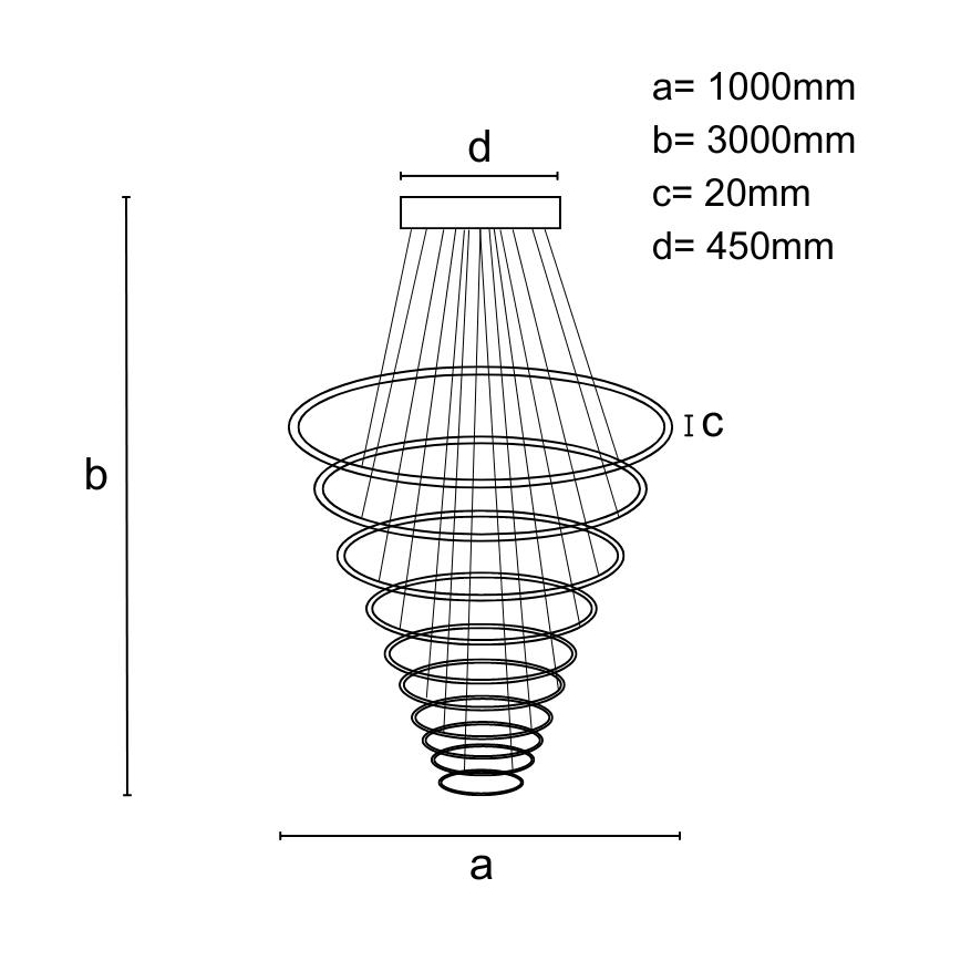 LED pendel dæmpbar LED/365W/230V 3000-6500K + fjernbetjening