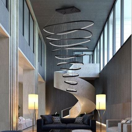 LED pendel dæmpbar LED/370W/230V 3000-6500K diameter 100 cm + fjernbetjening