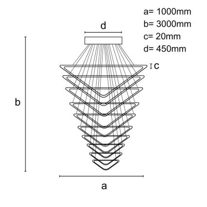 LED pendel dæmpbar LED/385W/230V 3000-6500K + fjernbetjening