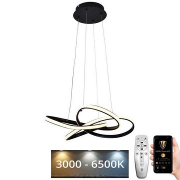 LED pendel dæmpbar LED/40W/230V 3000-6500K diameter 48 cm sort + fjernbetjening