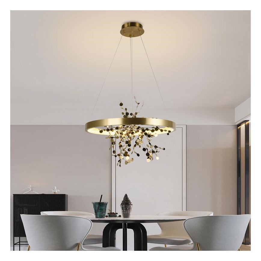 LED pendel dæmpbar LED/40W/230V 3000-6500K guldfarvet + fjernbetjening