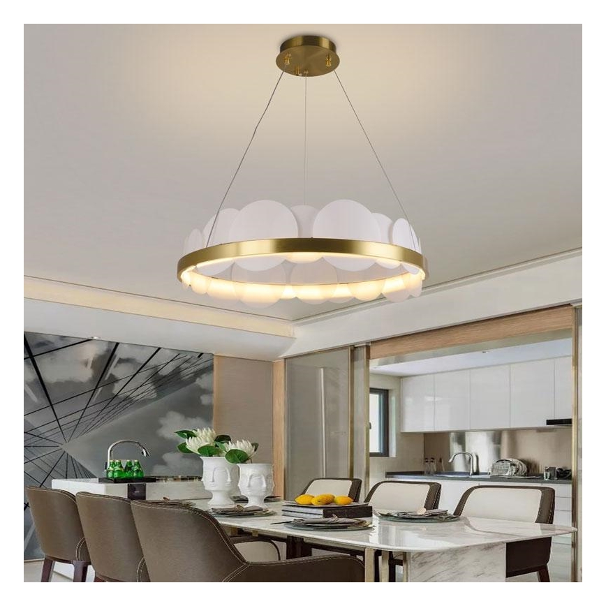 LED pendel dæmpbar LED/40W/230V 3000-6500K guldfarvet + fjernbetjening