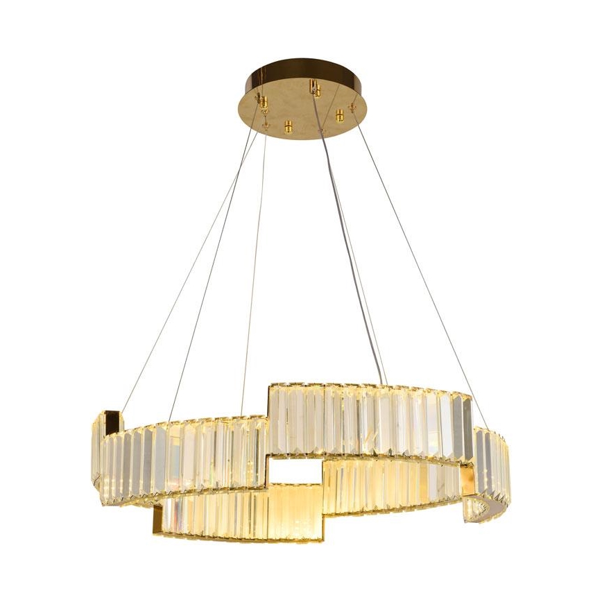 LED krystalpendel dæmpbar LED/40W/230V 3000-6500K guldfarvet + fjernbetjening