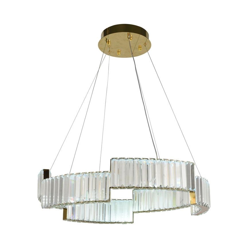 LED krystalpendel dæmpbar LED/40W/230V 3000-6500K guldfarvet + fjernbetjening