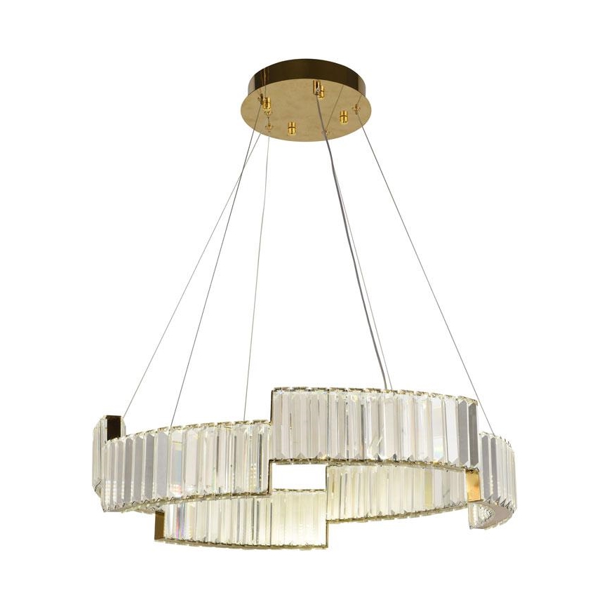 LED krystalpendel dæmpbar LED/40W/230V 3000-6500K guldfarvet + fjernbetjening