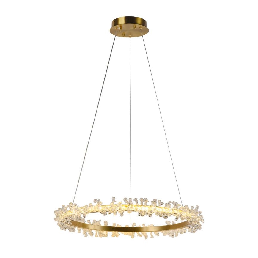 LED krystalpendel dæmpbar LED/40W/230V 3000-6500K guldfarvet + fjernbetjening