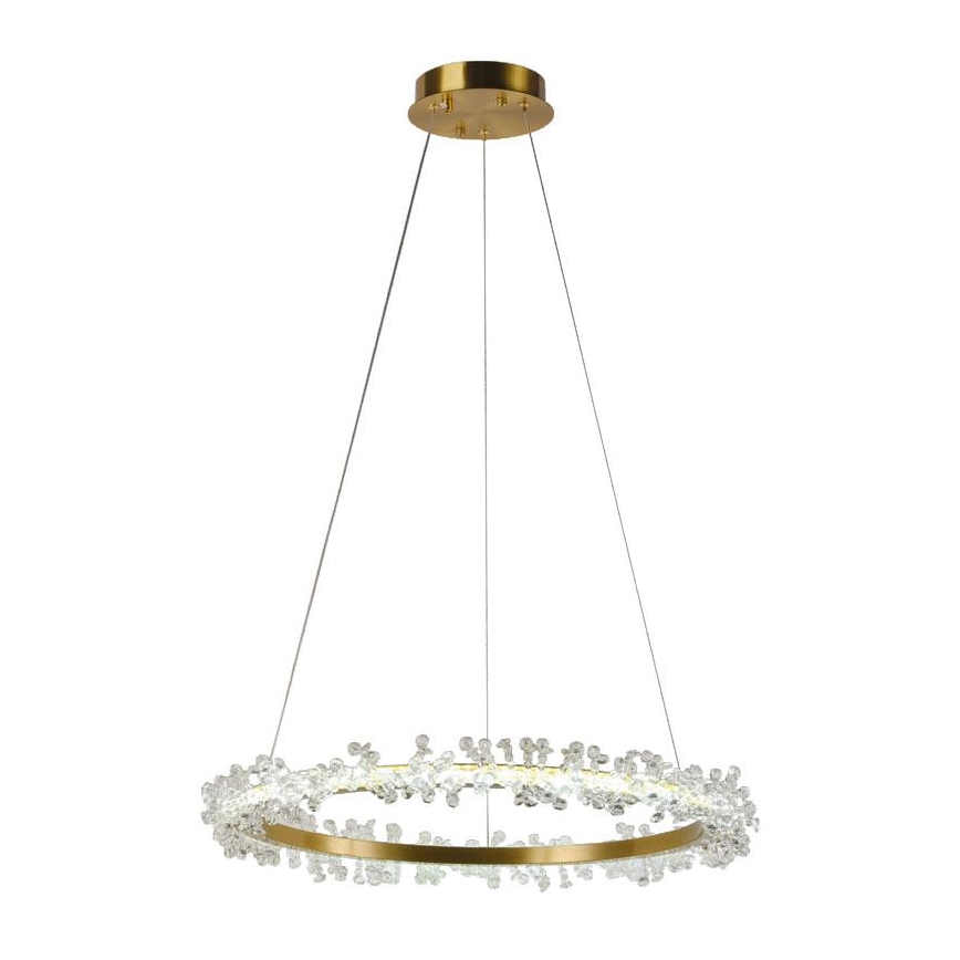LED krystalpendel dæmpbar LED/40W/230V 3000-6500K guldfarvet + fjernbetjening