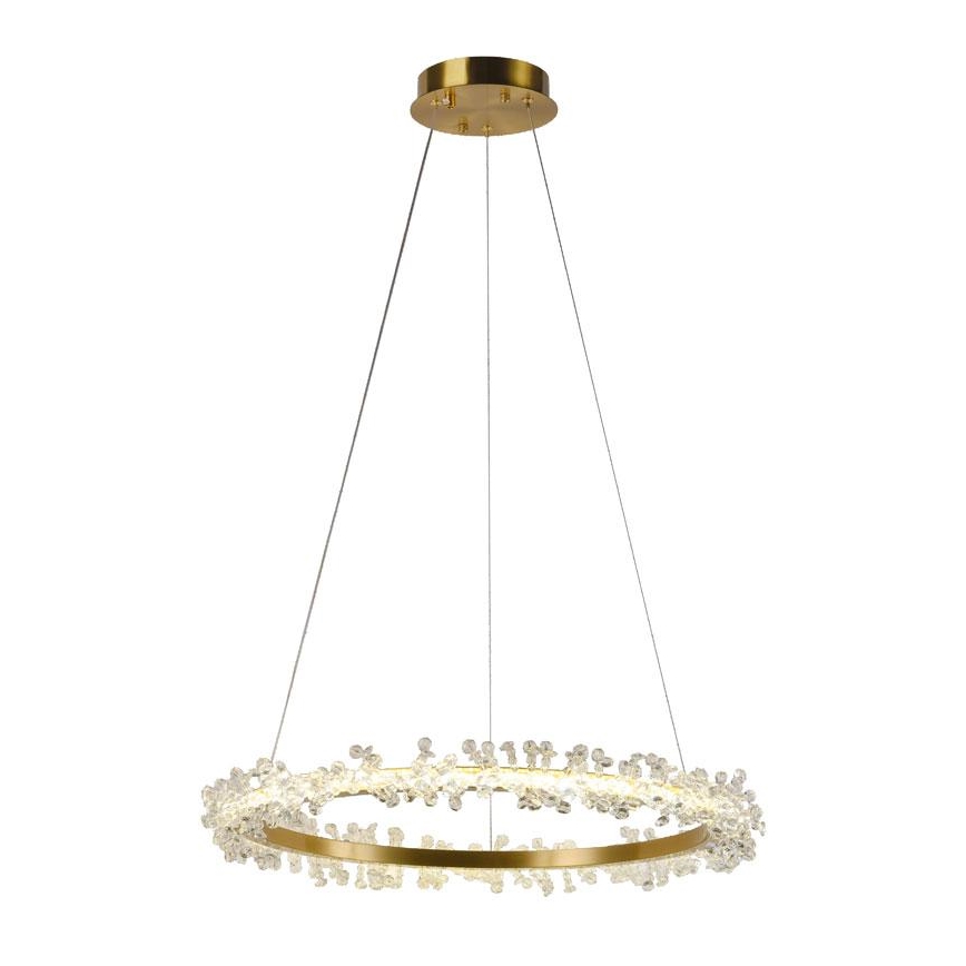 LED krystalpendel dæmpbar LED/40W/230V 3000-6500K guldfarvet + fjernbetjening