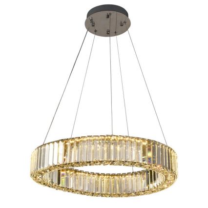 LED Krystalpendel dæmpbar LED/40W/230V 3000-6500K skinnende krom + fjernbetjening