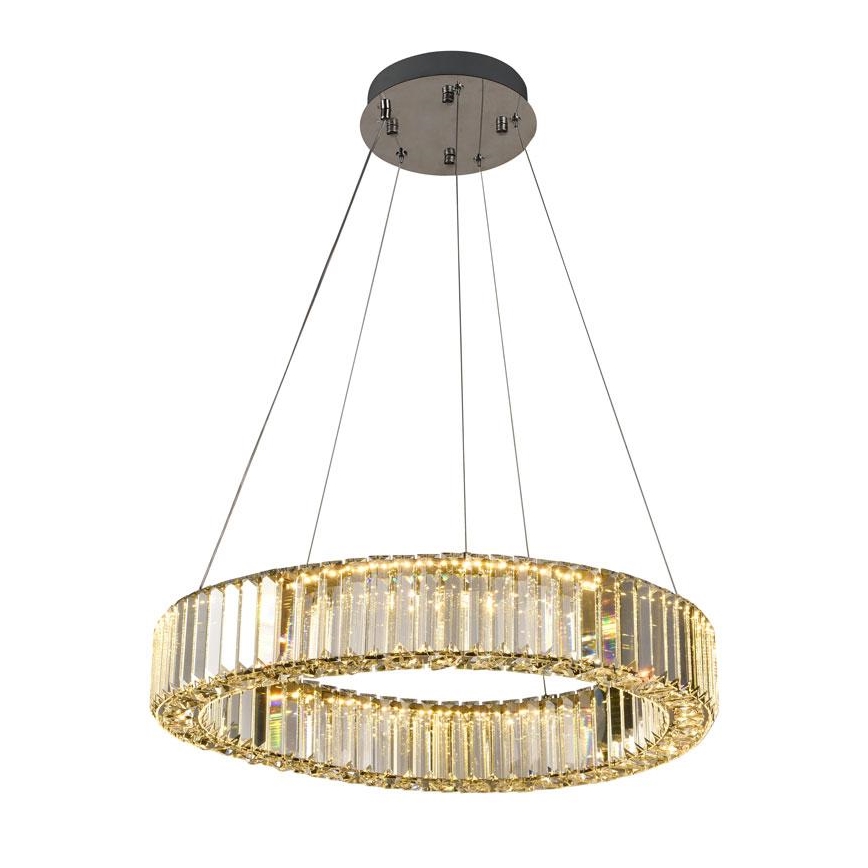LED Krystalpendel dæmpbar LED/40W/230V 3000-6500K skinnende krom + fjernbetjening
