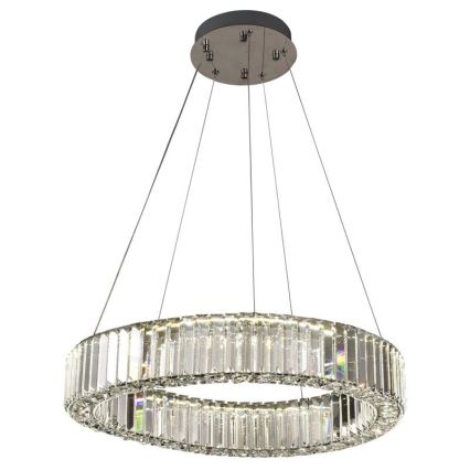 LED Krystalpendel dæmpbar LED/40W/230V 3000-6500K skinnende krom + fjernbetjening