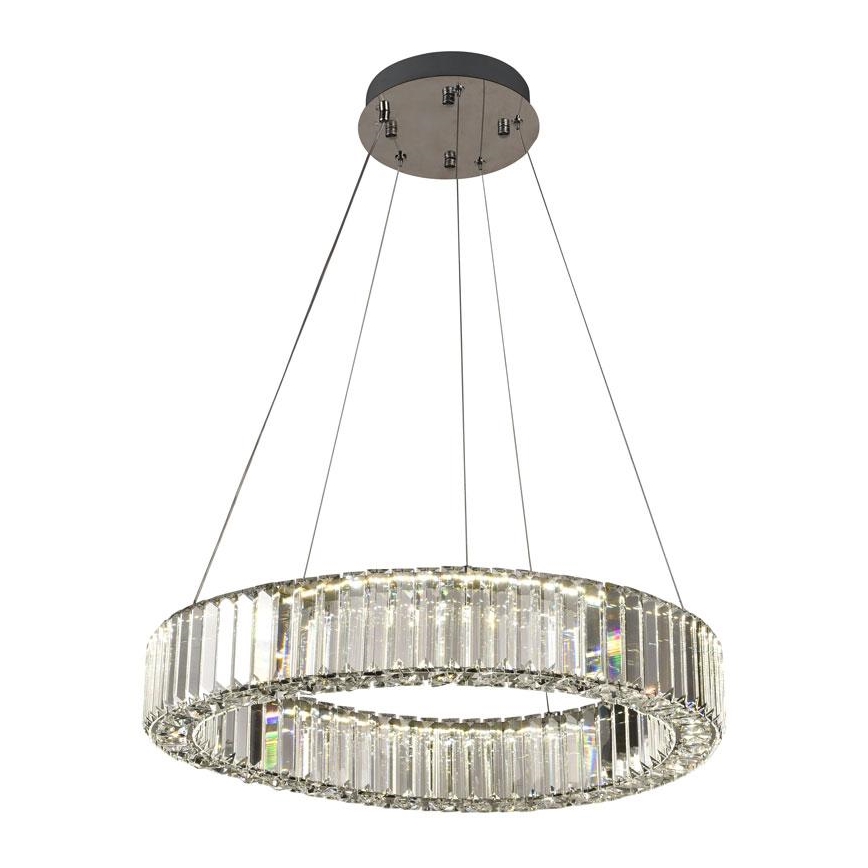 LED Krystalpendel dæmpbar LED/40W/230V 3000-6500K skinnende krom + fjernbetjening