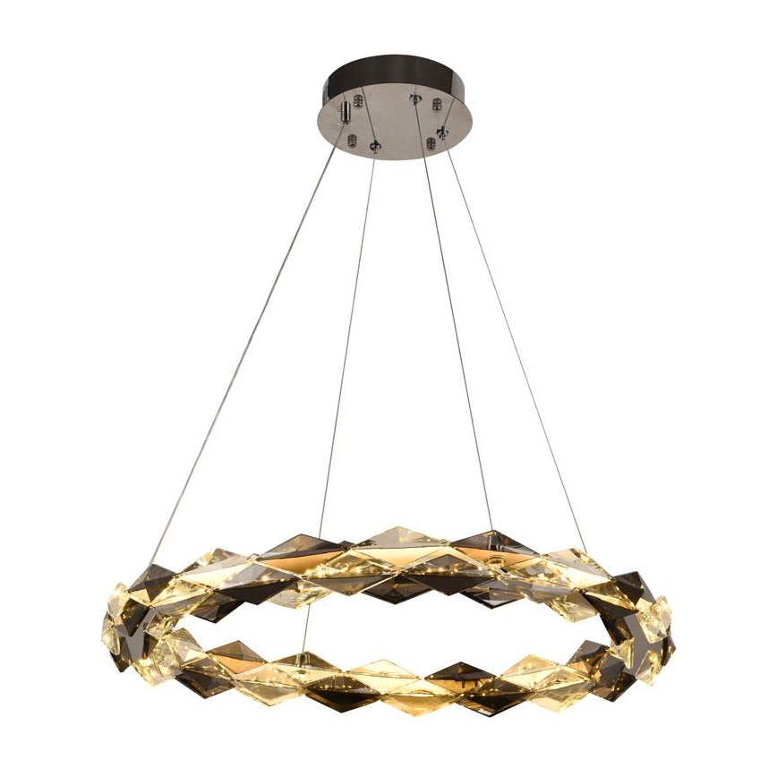 LED Krystalpendel dæmpbar LED/40W/230V 3000-6500K skinnende krom + fjernbetjening