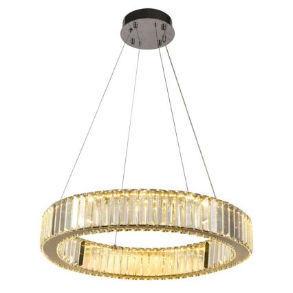 LED Krystalpendel dæmpbar LED/40W/230V 3000-6500K skinnende krom + fjernbetjening