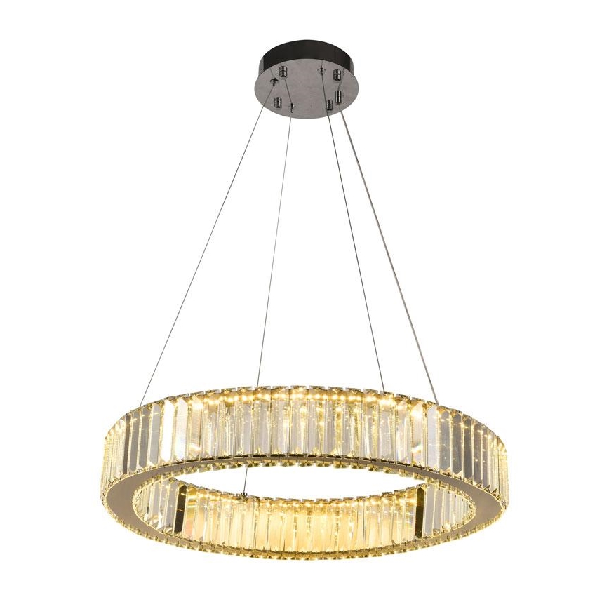 LED Krystalpendel dæmpbar LED/40W/230V 3000-6500K skinnende krom + fjernbetjening