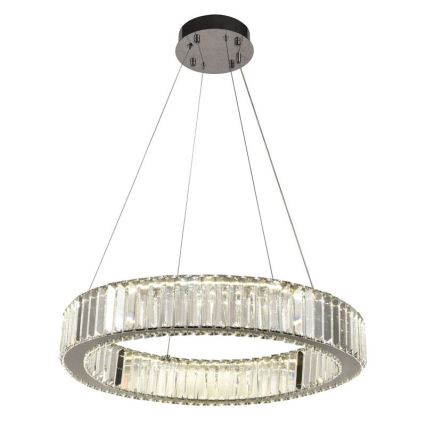 LED Krystalpendel dæmpbar LED/40W/230V 3000-6500K skinnende krom + fjernbetjening