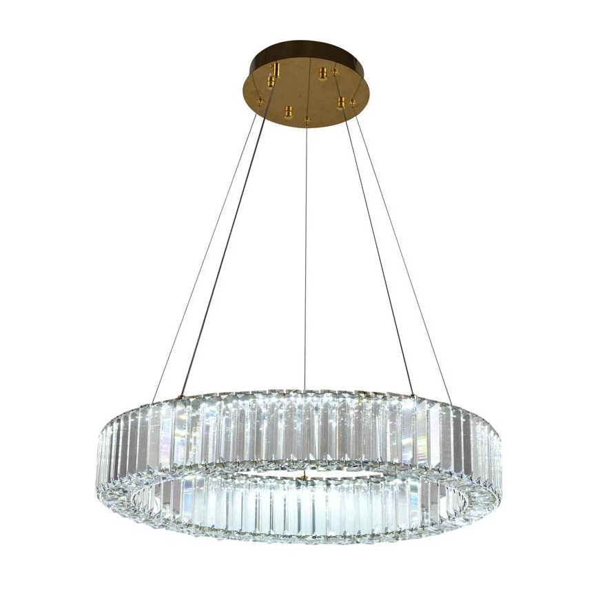 LED krystalpendel dæmpbar LED/40W/230V 3000-6500K krom/guldfarvet + fjernbetjening