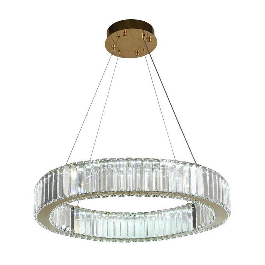 LED krystalpendel dæmpbar LED/40W/230V 3000-6500K krom/guldfarvet + fjernbetjening