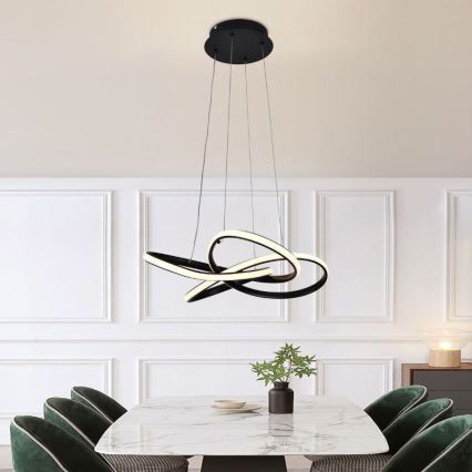 LED pendel dæmpbar LED/40W/230V 3000-6500K diameter 48 cm sort + fjernbetjening