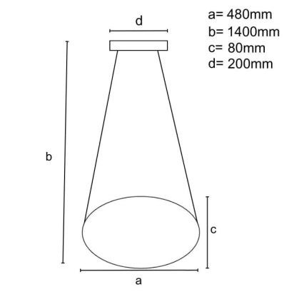 LED pendel dæmpbar LED/40W/230V 3000-6500K diameter 48 cm sort + fjernbetjening
