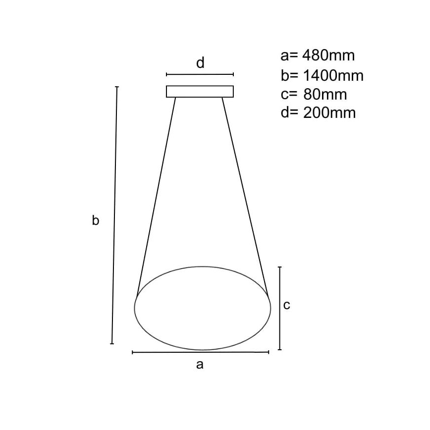 LED pendel dæmpbar LED/40W/230V 3000-6500K diameter 48 cm sort + fjernbetjening