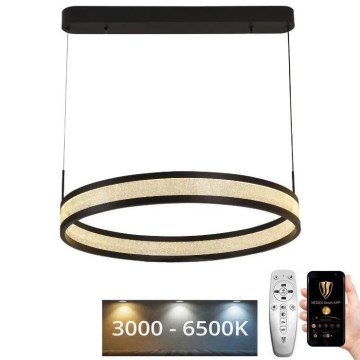 LED pendel dæmpbar LED/45W/230V 3000-6500K diameter 60 cm sort + fjernbetjening