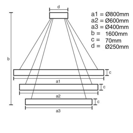 LED pendel dæmpbar LED/45W/230V 3000-6500K + fjernbetjening