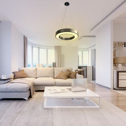 LED pendel dæmpbar LED/45W/230V 3000-6500K sort + fjernbetjening