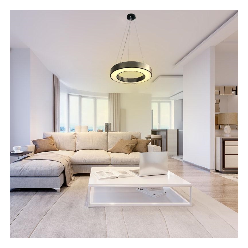 LED pendel dæmpbar LED/45W/230V 3000-6500K sort + fjernbetjening