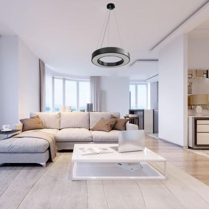 LED pendel dæmpbar LED/45W/230V 3000-6500K sort + fjernbetjening