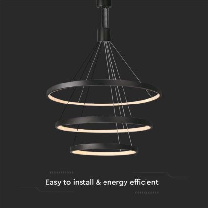 LED pendel dæmpbar LED/46W/230V 3000K sort
