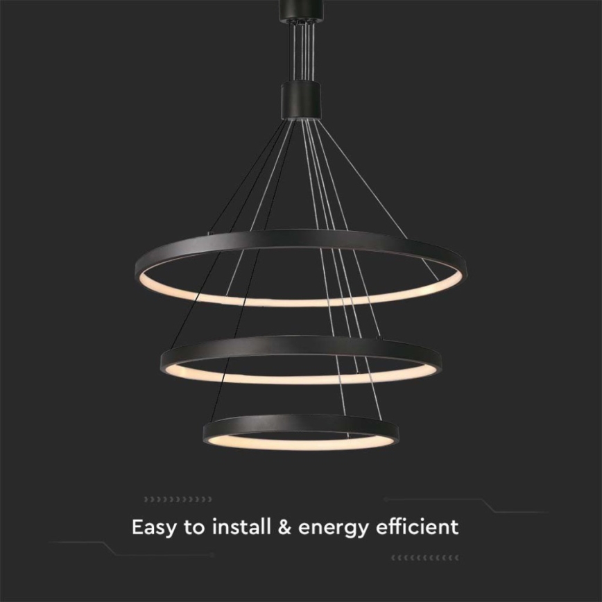 LED pendel dæmpbar LED/46W/230V 3000K sort