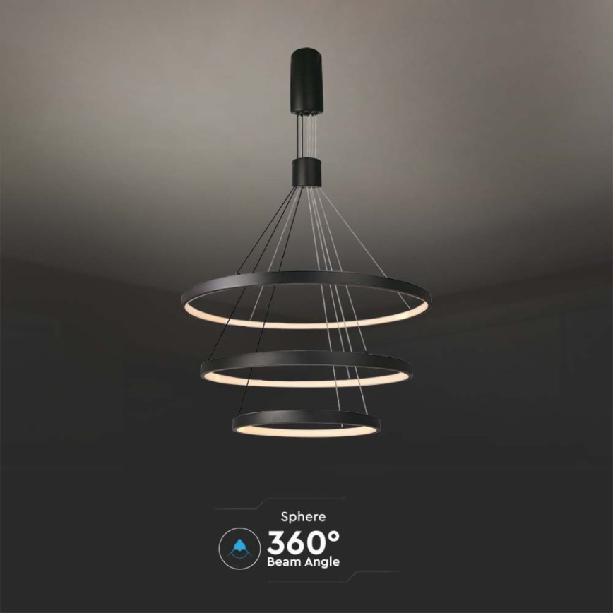 LED pendel dæmpbar LED/46W/230V 3000K sort