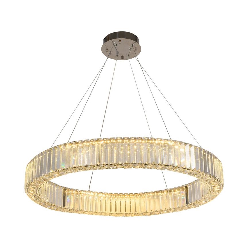 LED Krystalpendel dæmpbar LED/50W/230V 3000-6500K skinnende krom + fjernbetjening