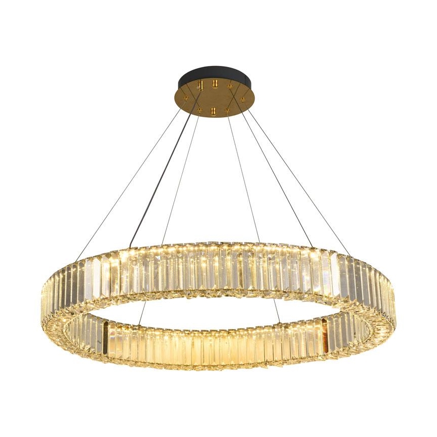 LED krystalpendel dæmpbar LED/50W/230V 3000-6500K krom/guldfarvet + fjernbetjening