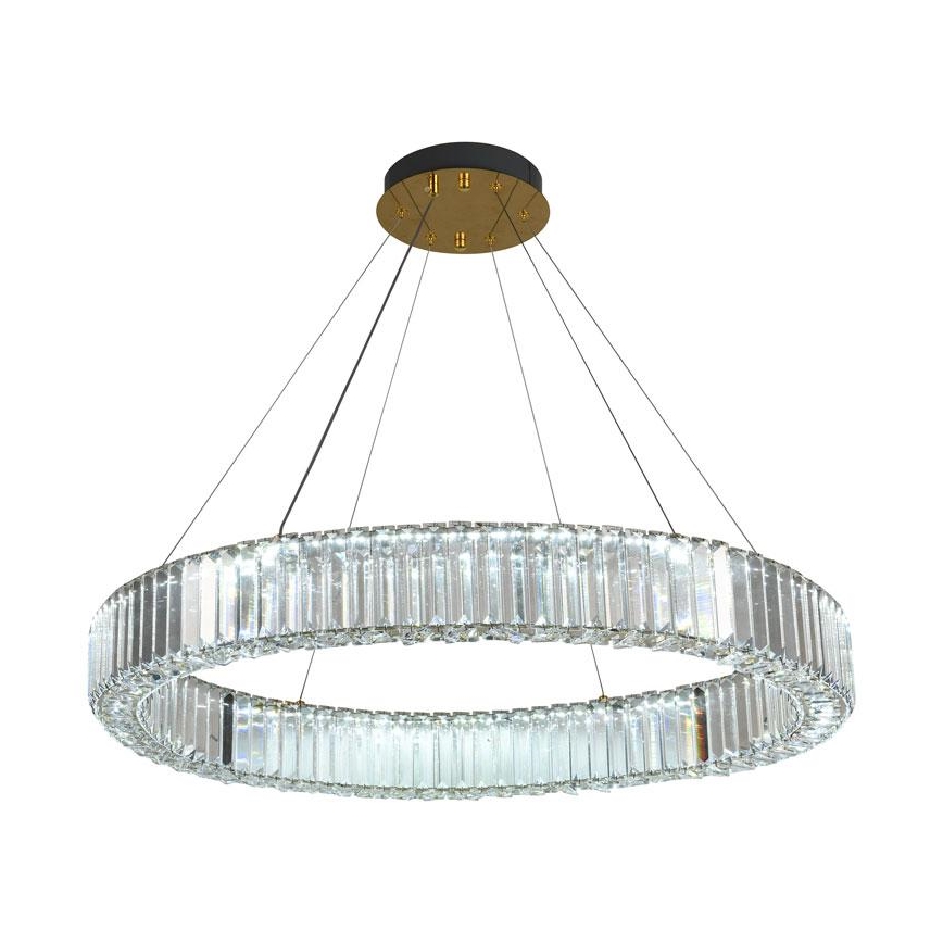 LED krystalpendel dæmpbar LED/50W/230V 3000-6500K krom/guldfarvet + fjernbetjening
