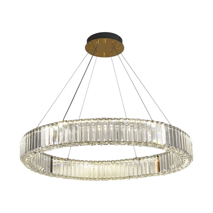 LED krystalpendel dæmpbar LED/50W/230V 3000-6500K krom/guldfarvet + fjernbetjening