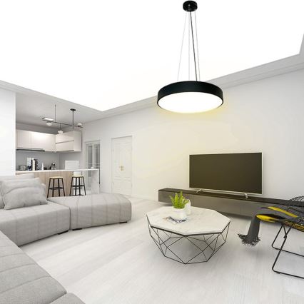 LED pendel dæmpbar LED/50W/230V 3000-6500K sort + fjernbetjening