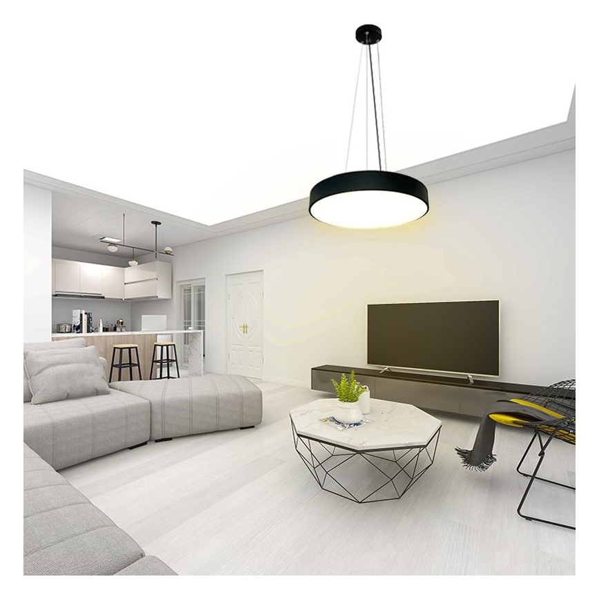 LED pendel dæmpbar LED/50W/230V 3000-6500K sort + fjernbetjening