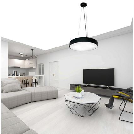LED pendel dæmpbar LED/50W/230V 3000-6500K sort + fjernbetjening