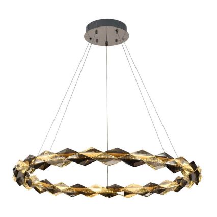 LED Krystalpendel dæmpbar LED/55W/230V 3000-6500K skinnende krom + fjernbetjening