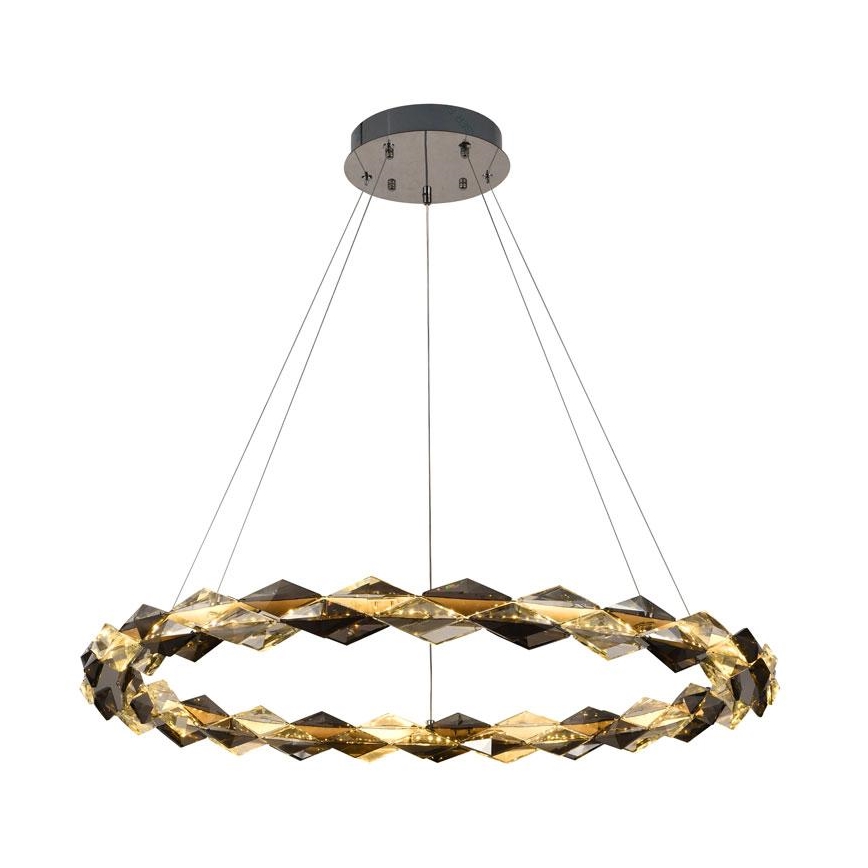 LED Krystalpendel dæmpbar LED/55W/230V 3000-6500K skinnende krom + fjernbetjening