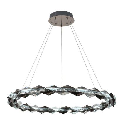 LED Krystalpendel dæmpbar LED/55W/230V 3000-6500K skinnende krom + fjernbetjening