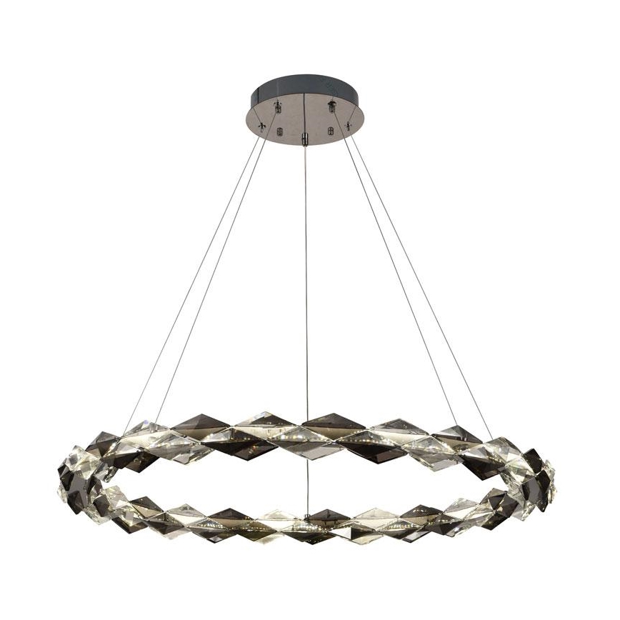 LED Krystalpendel dæmpbar LED/55W/230V 3000-6500K skinnende krom + fjernbetjening