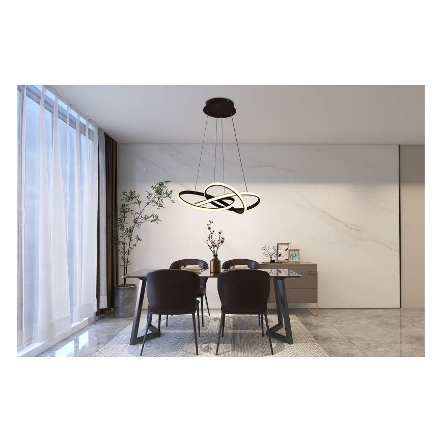 LED pendel dæmpbar LED/65W/230V 3000-6500K brun + fjernbetjening