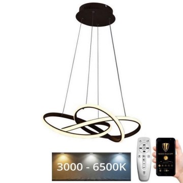 LED pendel dæmpbar LED/65W/230V 3000-6500K diameter 48 cm brun + fjernbetjening