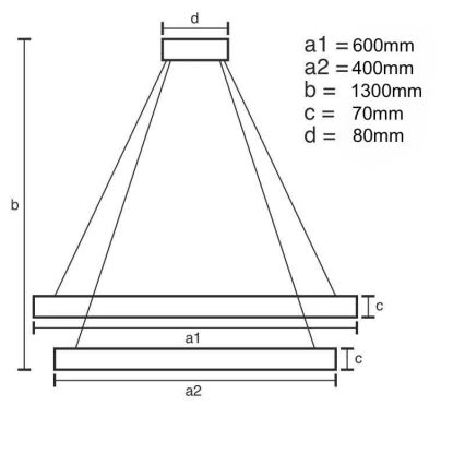 LED Dæmpbar krystal pendel på snor LED/65W/230V 3000-6500K + fjernbetjening