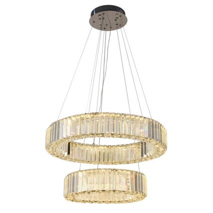 LED Krystalpendel dæmpbar LED/65W/230V 3000-6500K skinnende krom + fjernbetjening